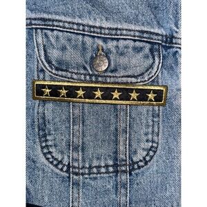 Gold Star Rank‎ Iron On Patch Applique Military Style Uniform Jacket 5.25x.75